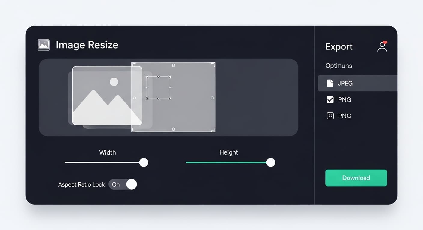 Reference preview for the resize image tool