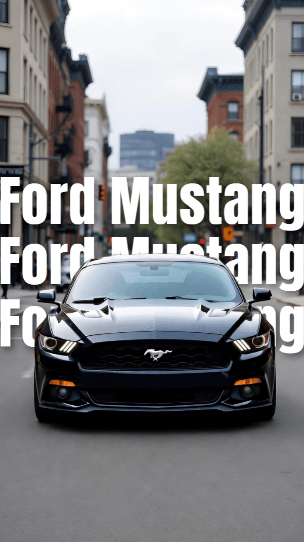 Black car with layered text behind image effect